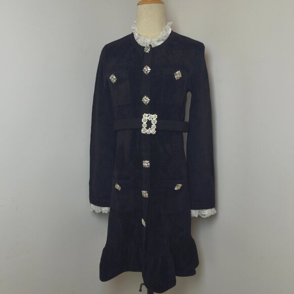 self-portrait Black Chenille Knit Mini Dress size M - Picture 4 of 16